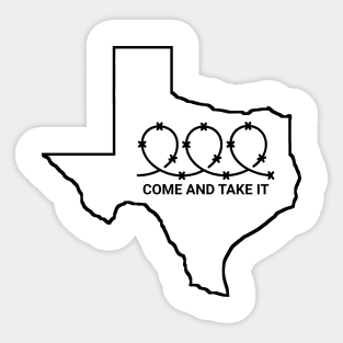 Texas Border Razor Wire Come Take It Sticker